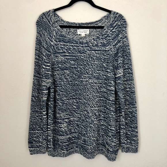 Nili Lotan Sweaters - Nili Lotan Blue and White Knit Sweater